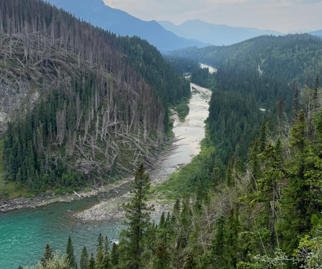 Alberta mountain river valley